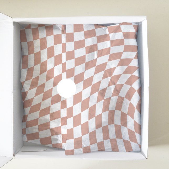 Rose Gold Wedding Collection Check Chequered Tissue Paper (Creator Uploaded)