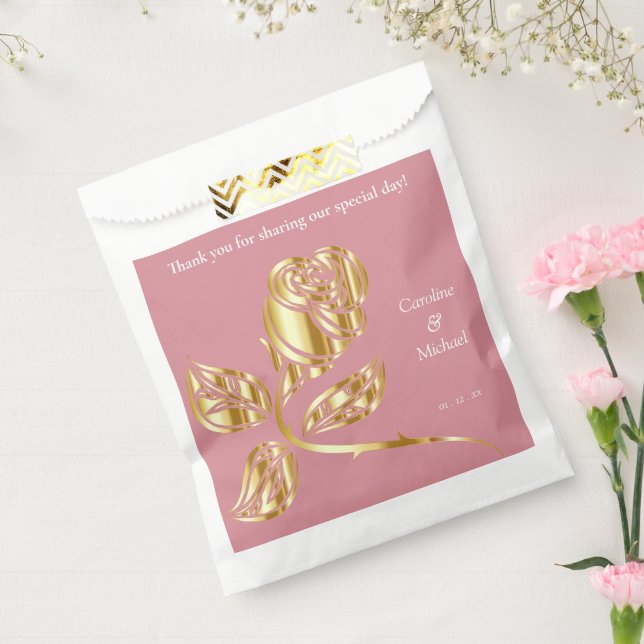 Rose Gold Wedding Favour Bags (Sealed)