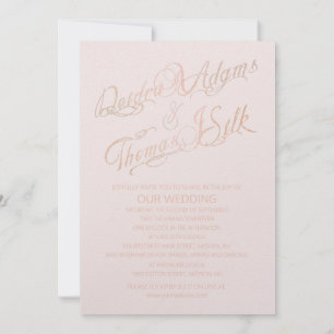 Rose Gold Wedding Invitations