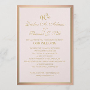 Rose Gold Wedding Invitations