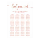 Rose Gold Wedding Seating Chart Sign Calligraphy