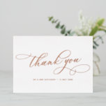 rose gold wedding thank you card<br><div class="desc">modern elegant script and rose gold foil wedding thank you card</div>