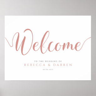 Rose Gold Wedding Welcome Sign Personalized