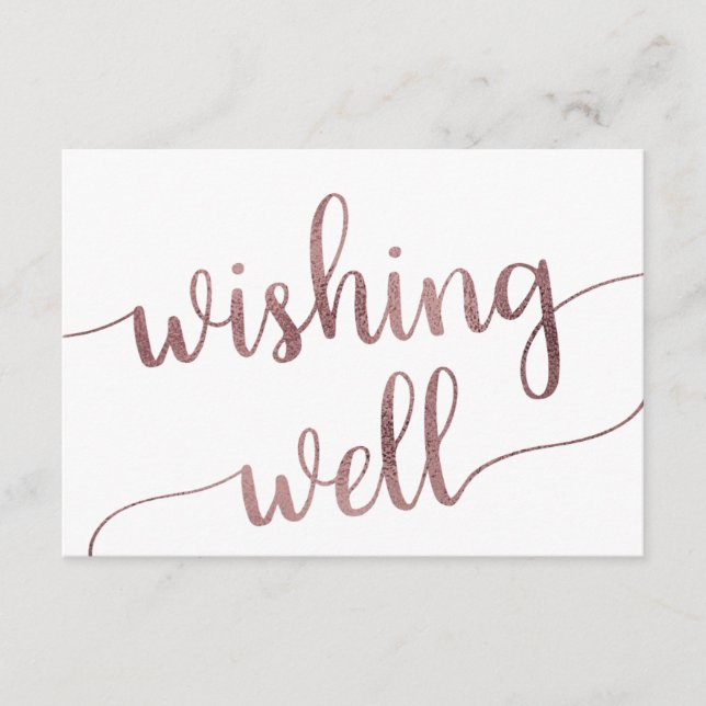 Rose Gold Wedding Wishing Well Enclosure Card (Front)