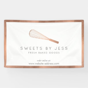 Rose Gold Whisk Bakery Banner