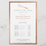 Rose Gold Whisk Bakery Half Page Flyer<br><div class="desc">A faux metallic rose gold whisk is simply styled with your name or business name in a clean typeface on this personalized flyer. Great to use for price lists,  service menus,  or customize further for your own promotion. Art and design © 1201AM Design Studio | www.1201am.com</div>