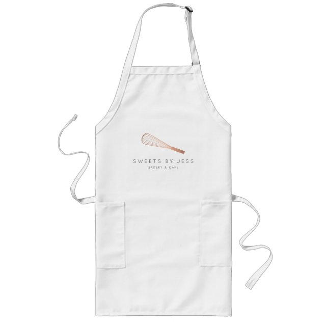 Rose Gold Whisk Bakery Long Apron (Front)