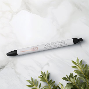 Rose Gold Whisk   Bakery or Catering Business Black Ink Pen