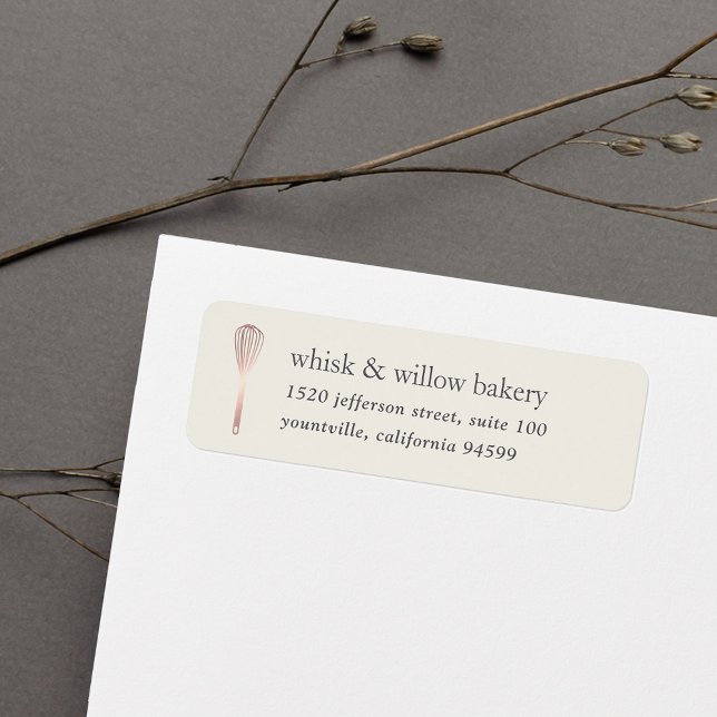 Rose Gold Whisk Bakery Return Address (Creator Uploaded)
