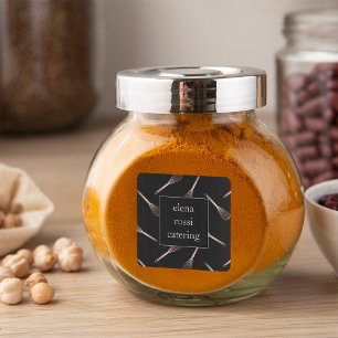 Rose Gold Whisk Pattern   Chef Caterer Baker Square Sticker