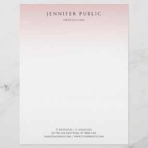 Rose Gold White Background Elegant Modern Custom Letterhead