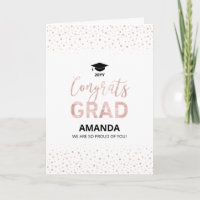 Rose Gold & White Confetti Congratulation Graduate