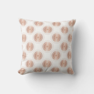 Rose Gold White Dots Pattern Cushion