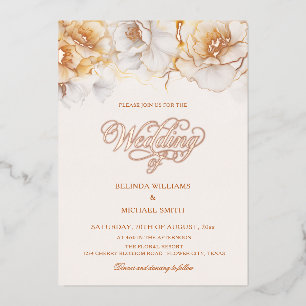 Rose Gold White Flowers