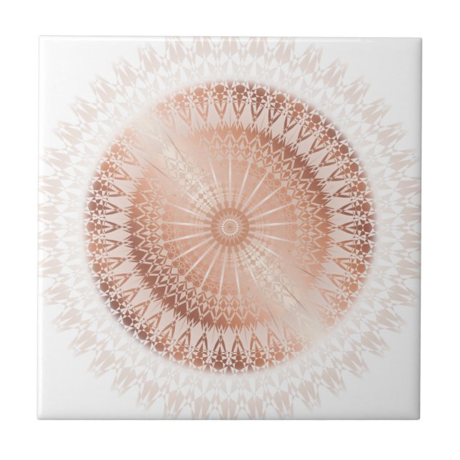 Rose Gold White Mandala Tile (Front)