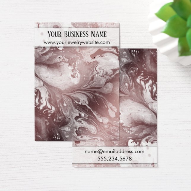 Rose Gold & White Marbled Earring Display Cards (Desk)