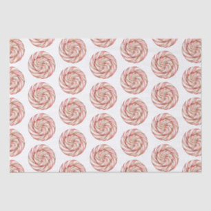 Rose Gold White Peppermints Christmas   Tissue Paper