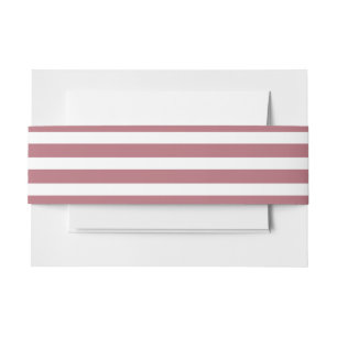 Rose Gold White Simple Horizontal Striped Invitation Belly Band