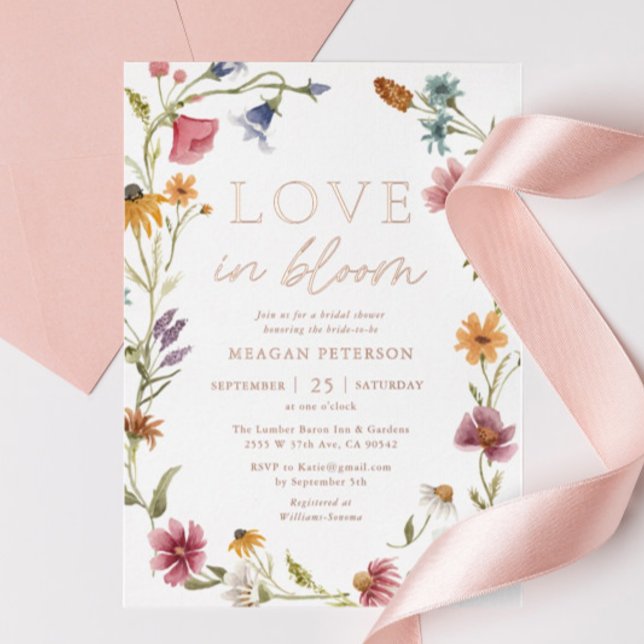 Rose Gold Wildflower Love In Bloom Bridal Shower (Creator Uploaded)