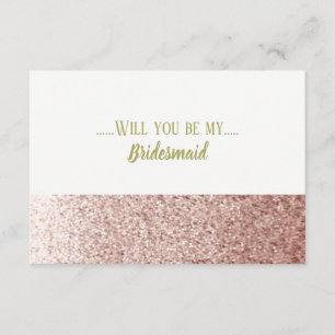 Rose Gold Will You Be My Bridesmaid Invitation