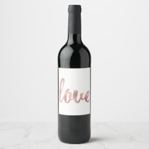 Rose gold wine label, love, foil label