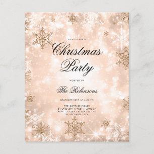 Rose Gold Winter Holiday Invite Program Menu