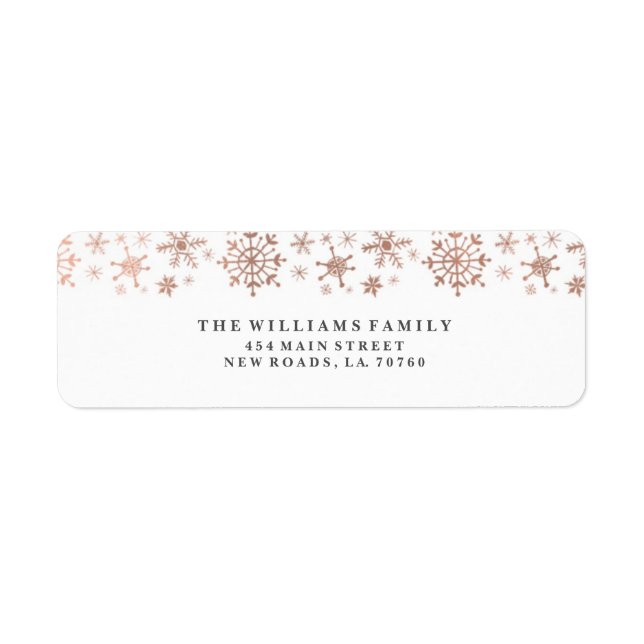 Rose Gold Winter Wonderland Mailing Labels (Front)