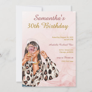 Rose Gold Woman Birthday Invitation