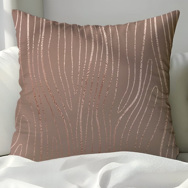 Rose Gold Wood Grain Abstract Luxe Glam Cushion (Creator Uploaded)