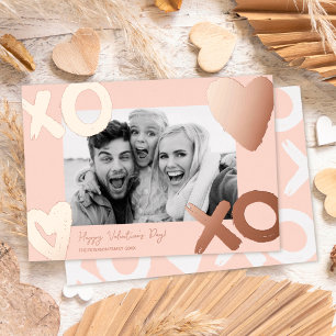 Rose gold xo heart photo valentines day