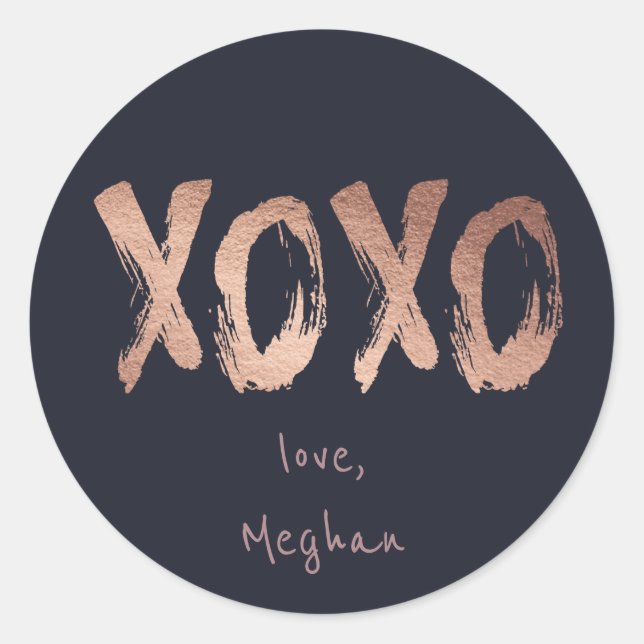 Rose Gold XOXO | Personalised Sticker (Front)