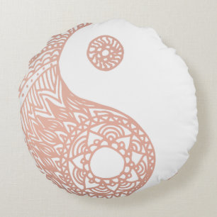 Rose Gold Yin Yang Round Cushion