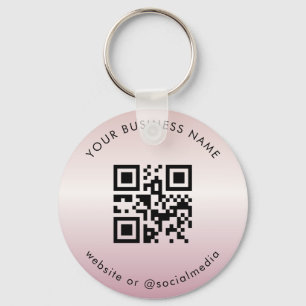 Rose Gold Your Custom Business Qr Code Scan Key Ring