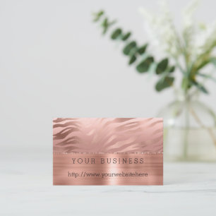 Rose Gold Zebra Business Card