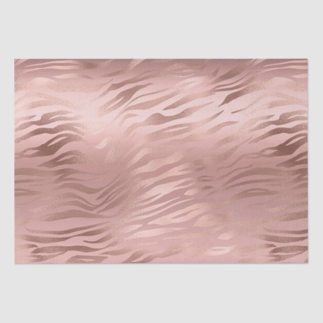 Rose Gold Zebra Print Tissue Paper (Front)