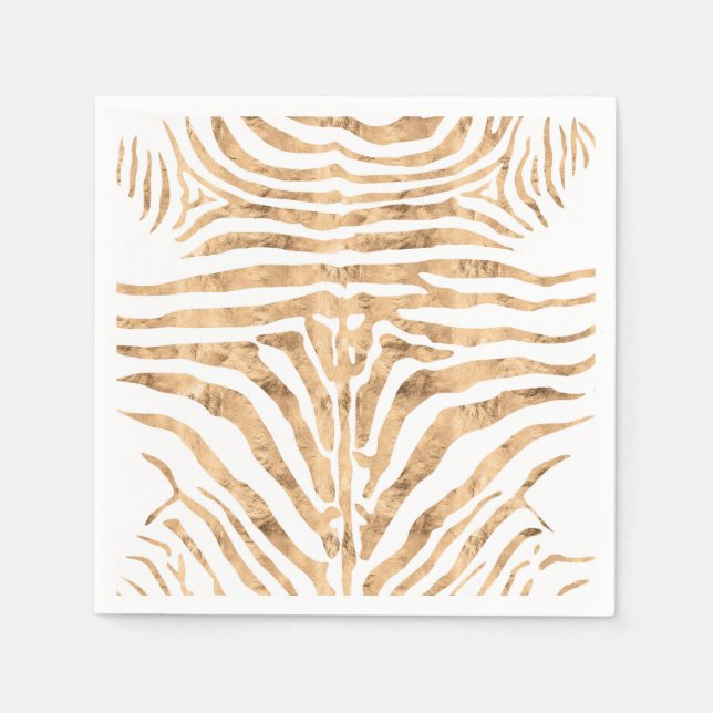 Rose gold zebra skin pattern napkin (Front)