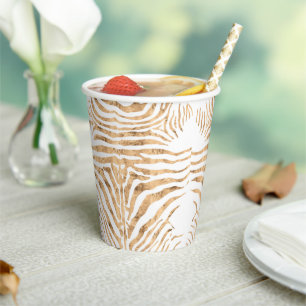 Rose gold zebra skin pattern  paper cups