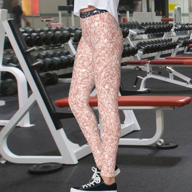 Rose Golden Black Shiny Glitter Seamless Pattern Leggings (Creator Uploaded)