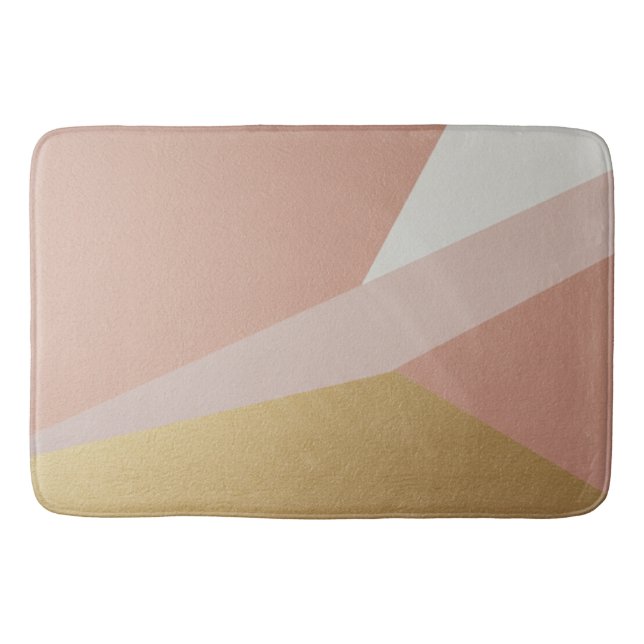 Rose Golden Hour Geometry Bath Mat (Front)