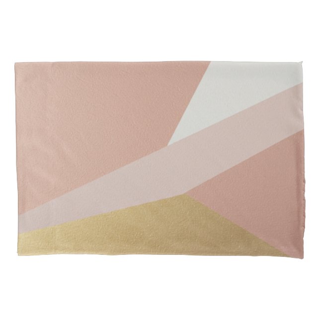 Rose Golden Hour Geometry Pillowcase (Front-Left)