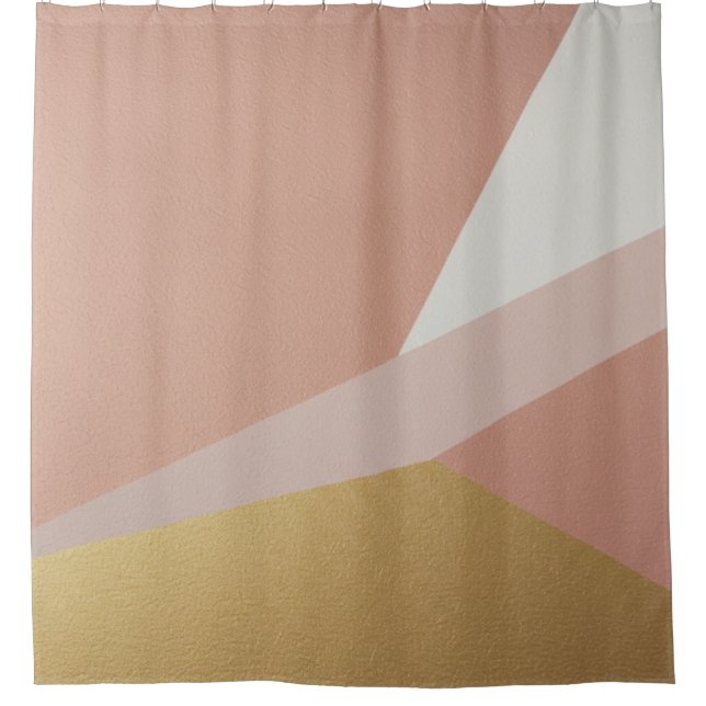 Rose Golden Hour Geometry Shower Curtain (Front)
