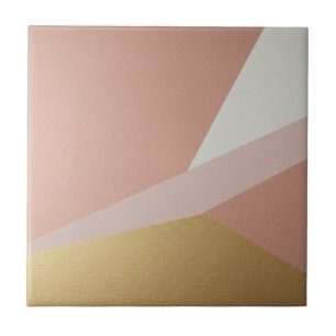 Rose Golden Hour Geometry Tile
