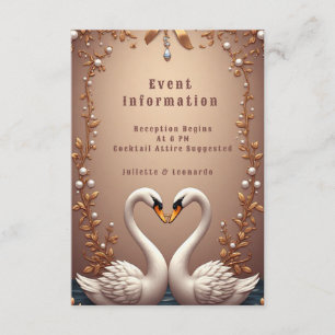 💍 Rose Golden Swan Wedding Details Insert Theme🌸