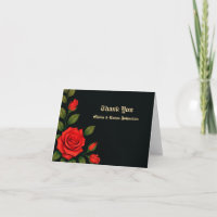 Rose Gothic Wedding Thank You Card