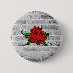 Rose Graffiti 6 Cm Round Badge