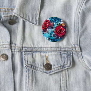 Rose Graffiti Urban Streetwear 6 Cm Round Badge