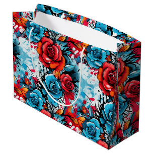 Rose Graffiti Urban Streetwear Large Gift Bag