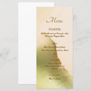 Rose Green Gold Alcohol Ink Elegant Flat Menu