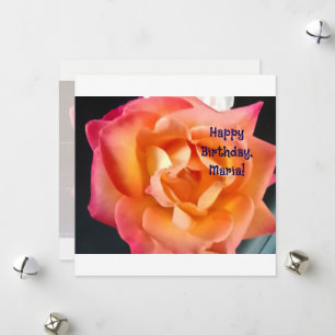 Rose greetings birthday front back photo card