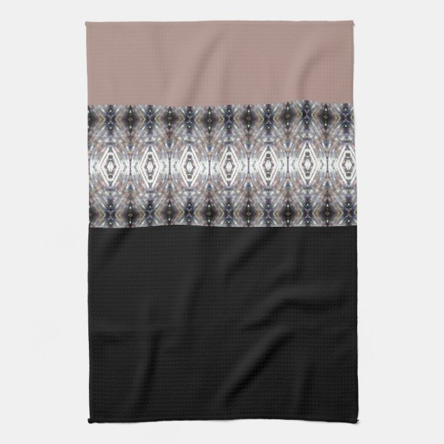 Rose grey blue and black modern accented tea towel (Vertical)
